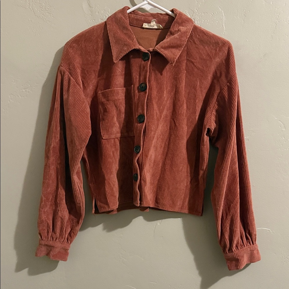 Madewell Terracotta Corduroy Crop Jacket XSmall - Picture 1 of 7